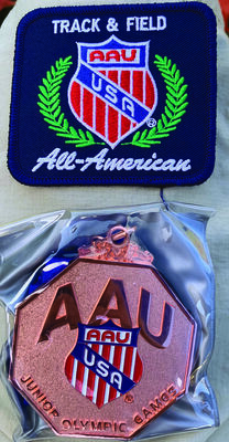AAU All-American patch earned by Jitjaeng.